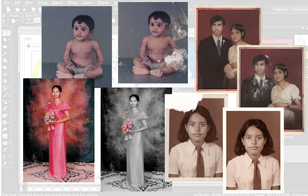 photo restoration sample collage